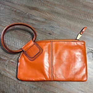 HOBO Sable truffle orange leather wristlet - NWOT